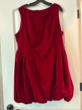 Cider NWT 1XL Velvet Deep Wine Red Dress, 22 in PTP